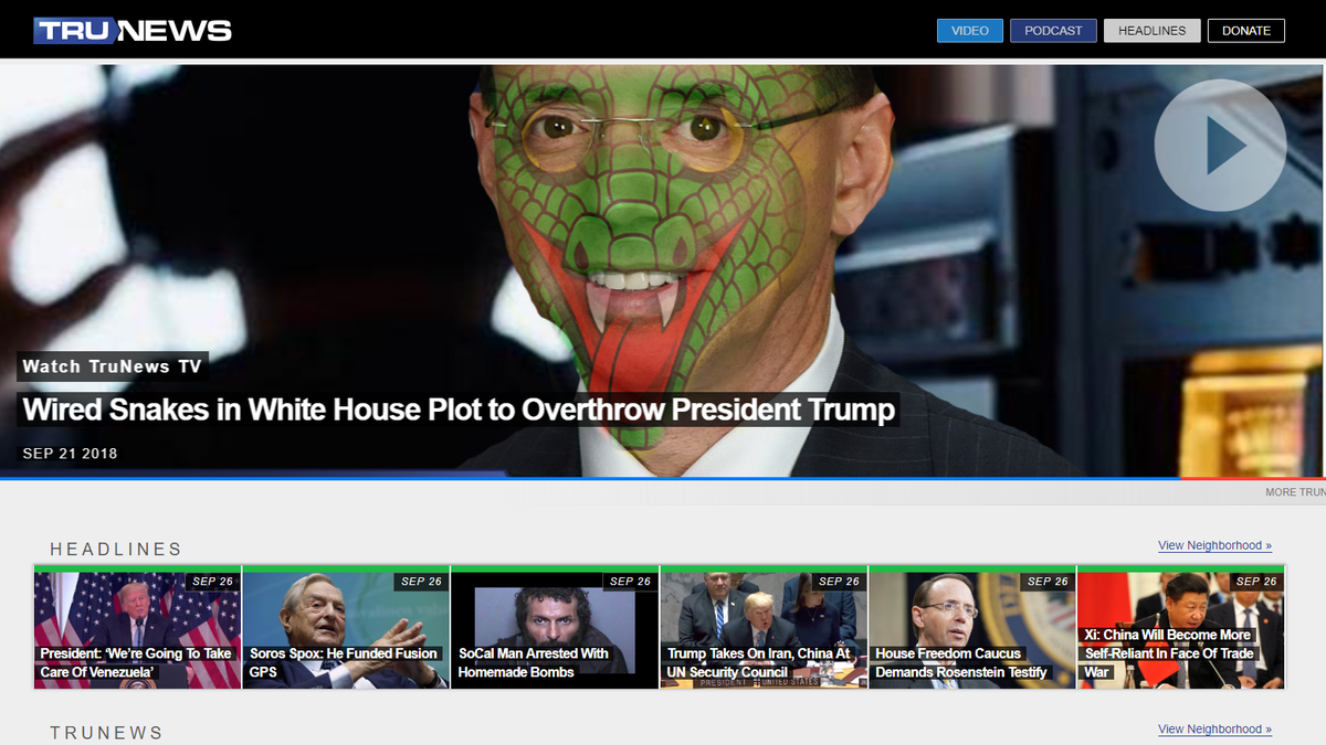 Trump Takes Question From TruNews, a Website That Believes in Satanic