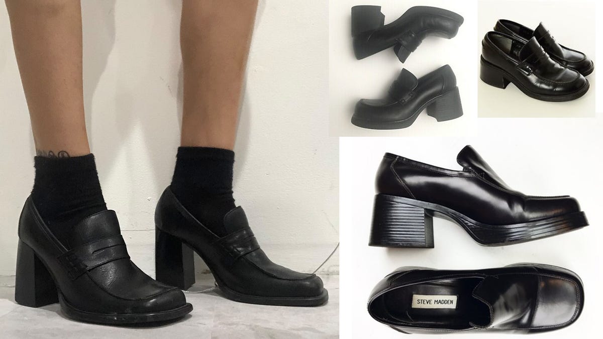 dolor de muelas Absay manzana Revisiting the '90s Steve Madden Chunky Heeled Loafer
