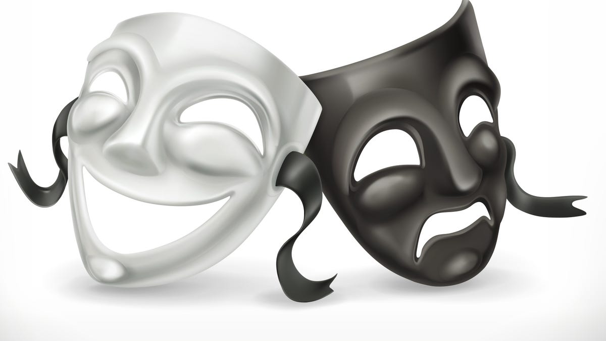 Театральные маски черная и белая