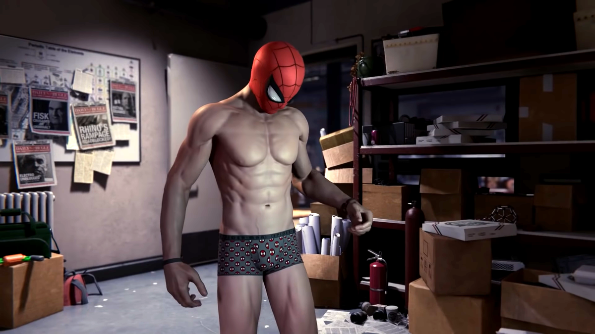 marvel spider man ps4 underwear suit