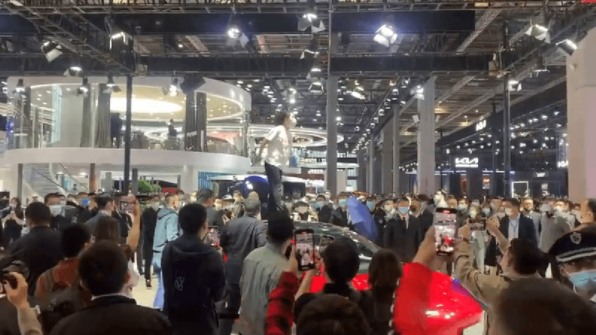 Shanghai Auto Show Disrupted by Protester Shouting 'Tesla Brakes Fail'... image
