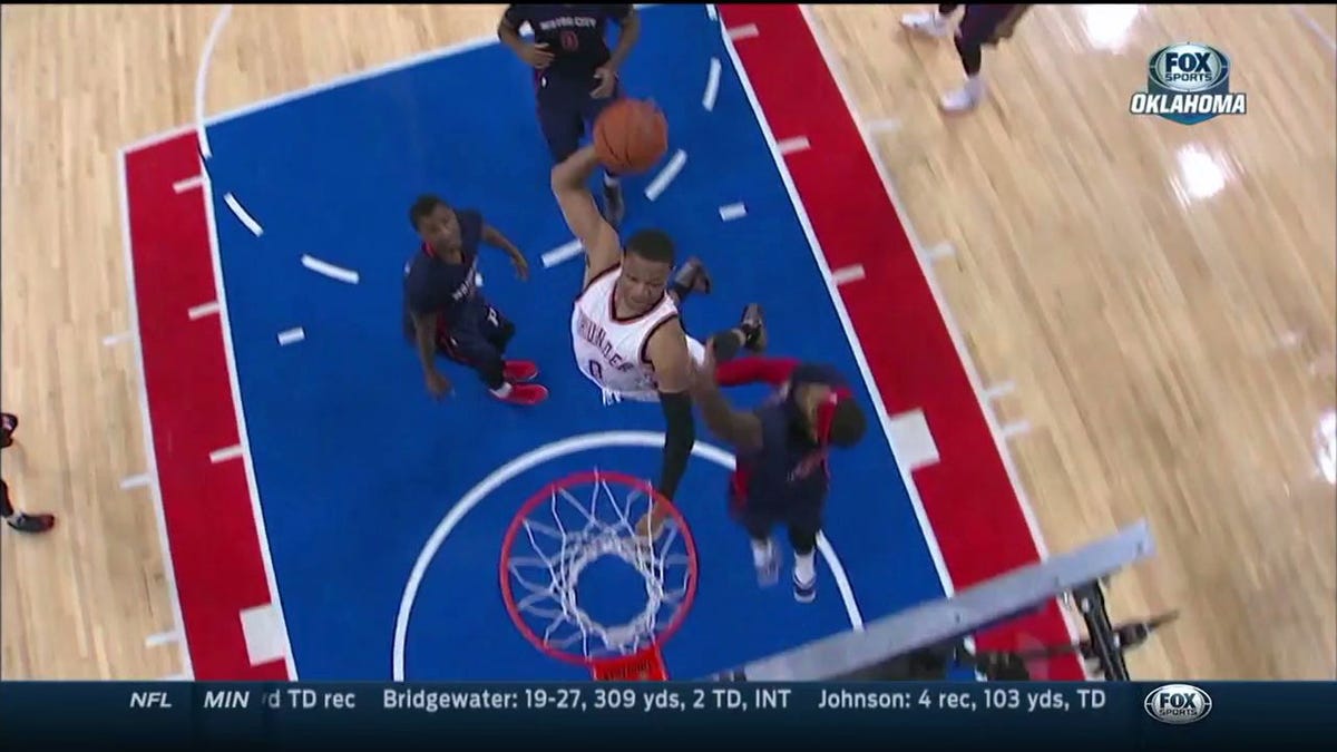 Russell Westbrook S Dunk Makes The Pistons Bench Sit Up