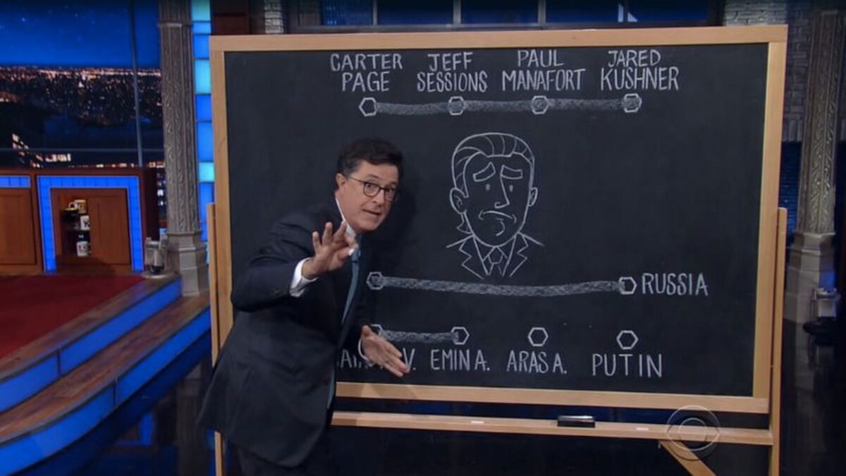 Stephen Colbert connects the dots to Donald Trump Jr.’s ...