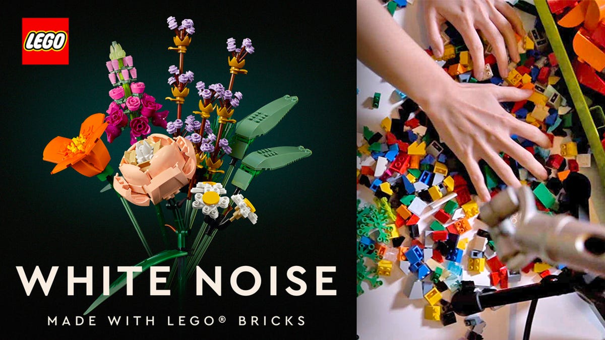 Listen to the white noise with Lego themes