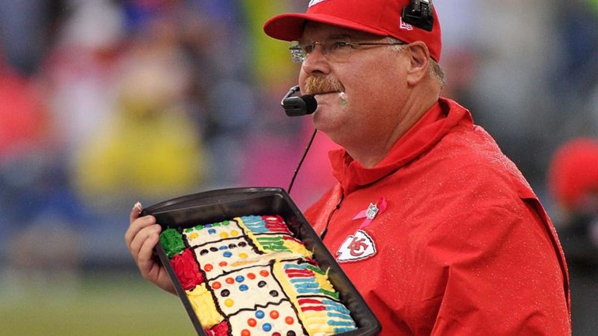 Andy Reid Carefully Consulting Chiefs Playcall Sheet Cake