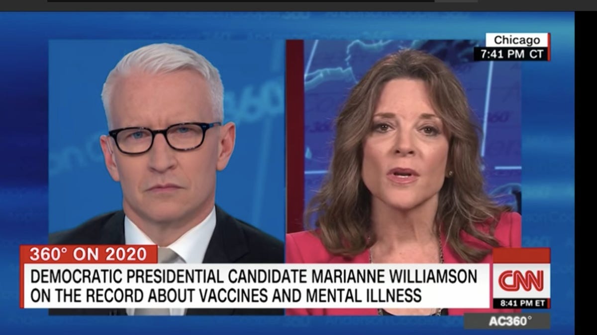 Anderson Cooper Marianne Williamson Debate Antidepressants Video