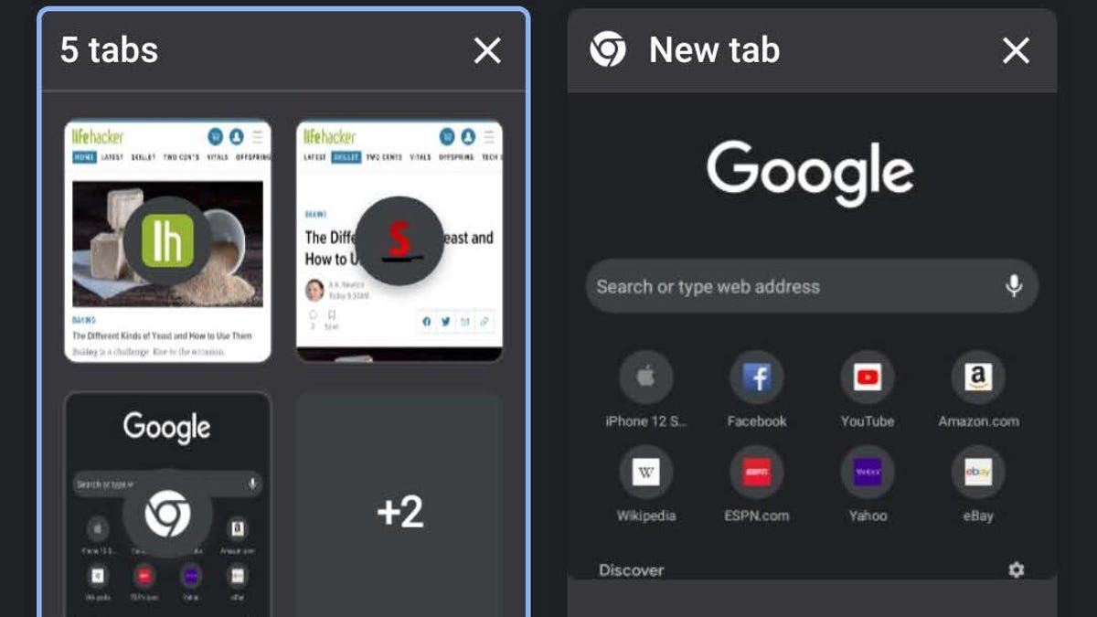 Creating tab groups in the Android Chrome browser