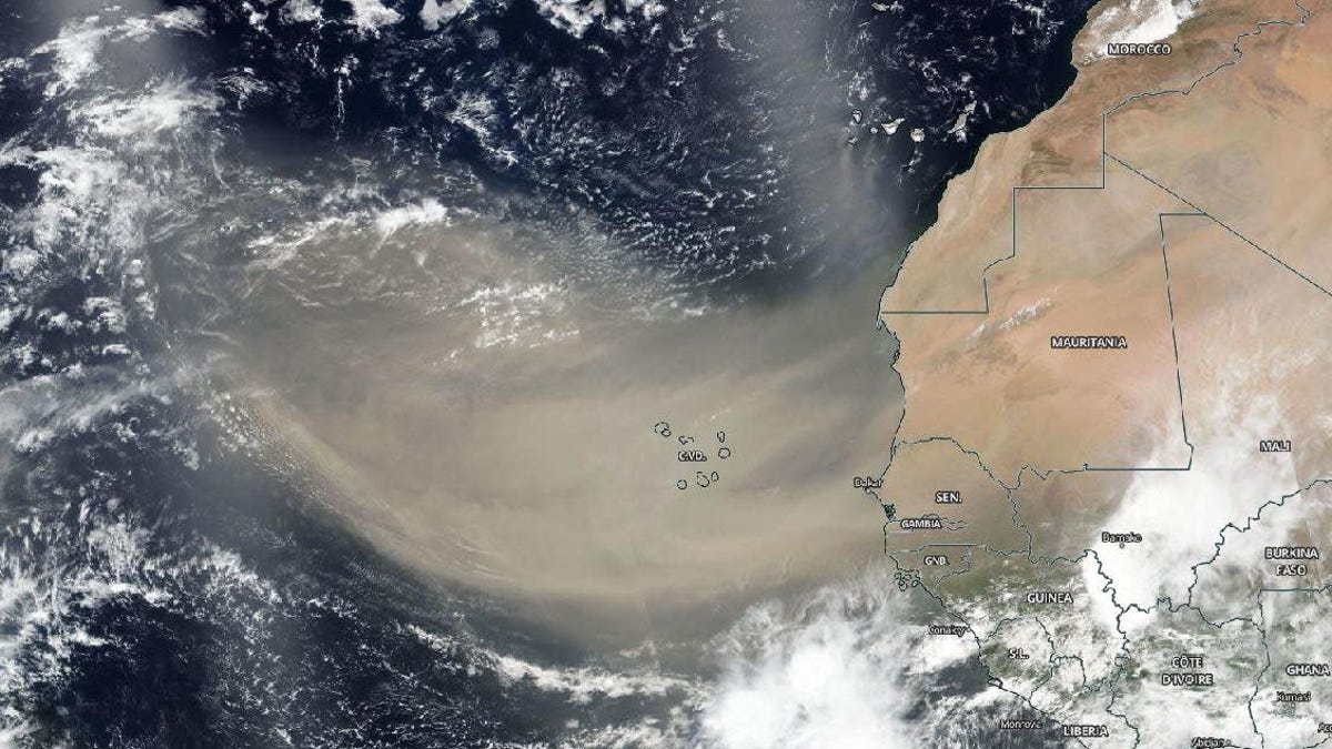 Satellite Reveals Massive Saharan Dust Cloud Over the Atlantic