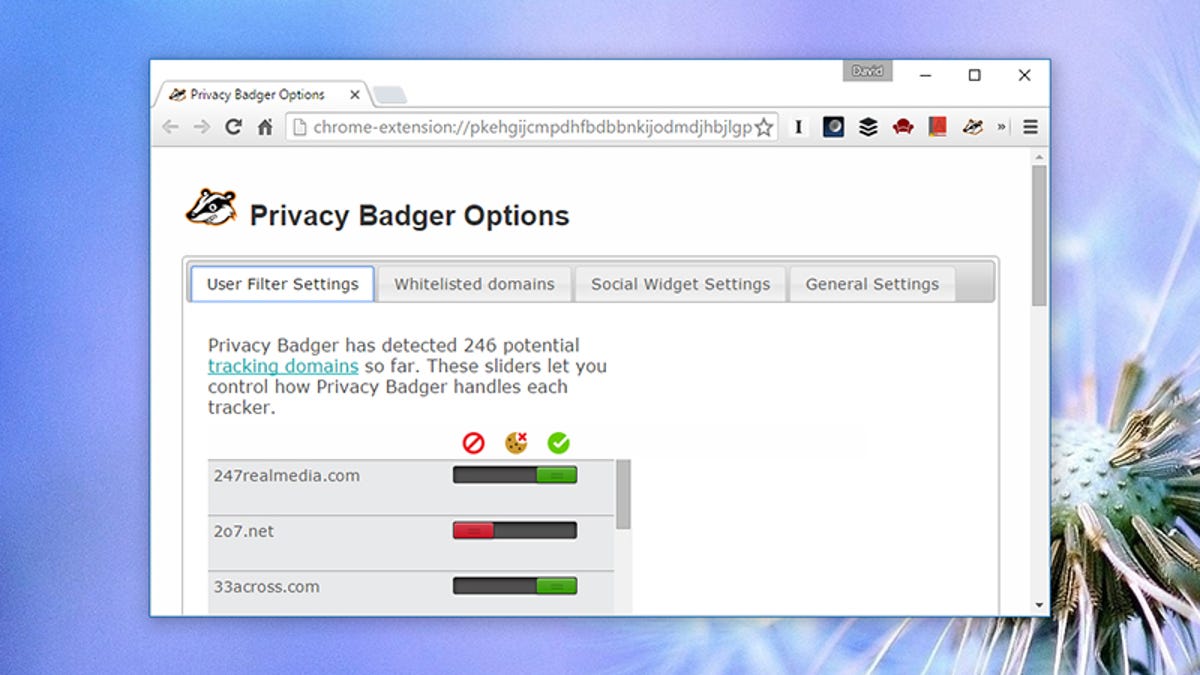 Privacy Badger. Simple plugin