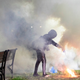 Water can also put out the fire in a tear gas canister, but don’t approach the canisters unless you know what you are doing.