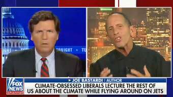 Image for Bizarre Tucker Carlson Guest Rambles About 'Climate Vaccines,' 'Phony Climate War'