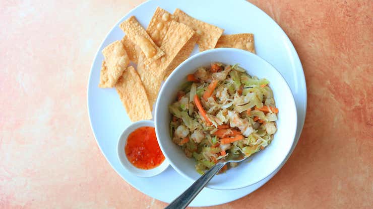 Image for Turn a Shrimp Egg Roll Into Chips and Dip