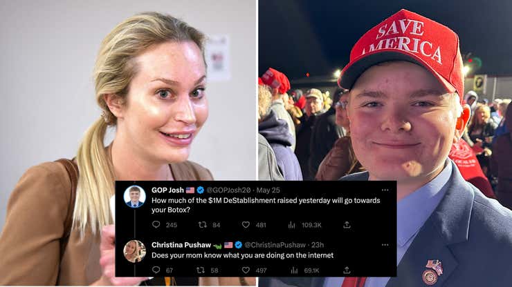 Image for DeSantis Aide Christina Pushaw Spars with 16-Year-Old Trump Supporter Over Botox, Ukraine