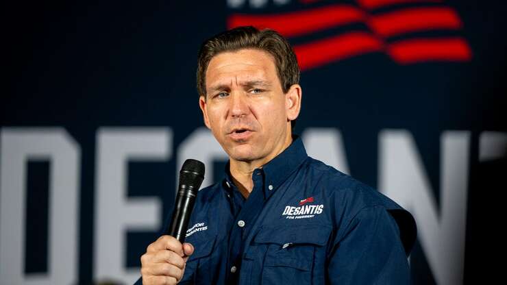Image for Financial Problems Force Ron DeSantis Campaign To Fire Wife