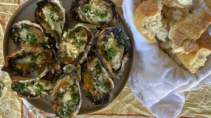 Image for Charbroil Buttery, Garlicky Oysters Over Your Charcoal Chimney