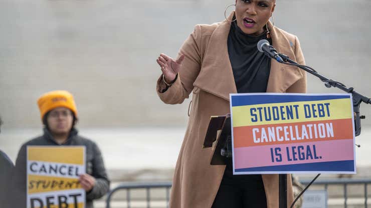 Image for Rep. Ayanna Pressley Has A Message For Student Borrowers Whose Loans Are Resuming
