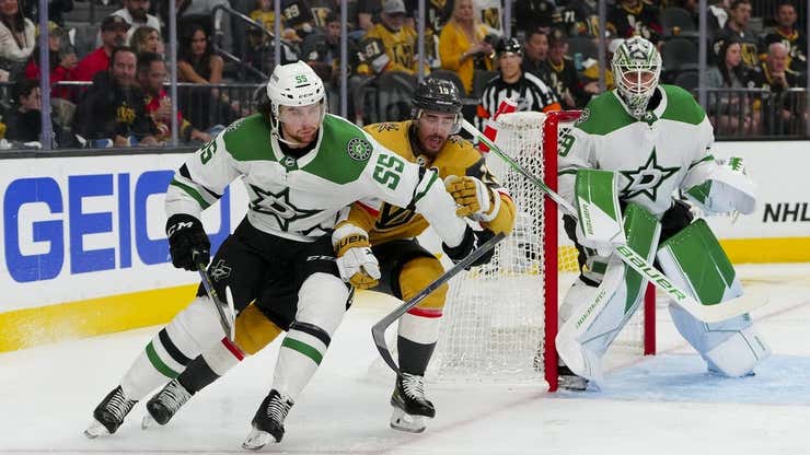 Image for Ty Dellandrea's first multi-goal game keeps Stars alive vs. Knights