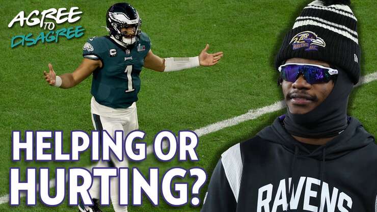 Image for Does Jalen Hurts' contract help or hurt Lamar Jackson? | Agree to Disagree