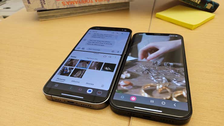Image for Samsung Tries to Entice iPhone Users With Fake Foldable Experience