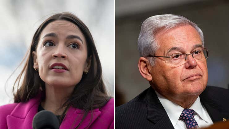 Image for AOC Shuts Down Sen. Menendez for Claiming People Want Him to Resign Because He’s Latino