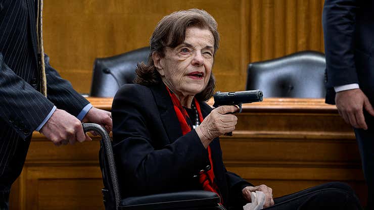 Image for Senate Freaking Out After Dianne Feinstein Gets Her Hands On Gun