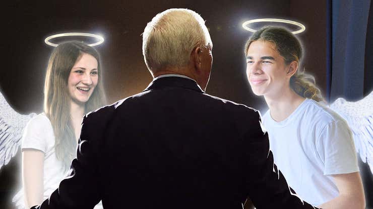 Image for Snickering Teen Angels Appear Before Mike Pence To Tell Him It’s Totally God’s Will To Keep Running For President