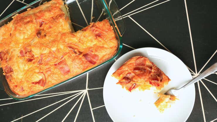 Image for Start Your Morning Right With a Bacon, Egg, and Cheese Pancake Casserole