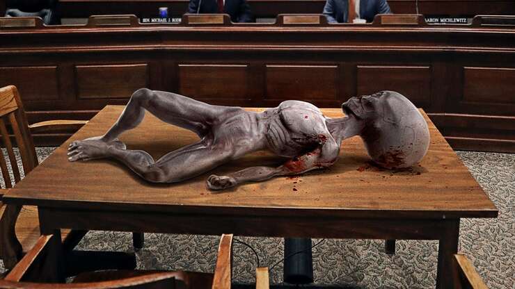 Image for House Panel Didn’t Expect UFO Whistleblower To Just Dump Alien On Table Like That