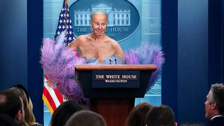 Image for Coy Biden Appears Nude Behind Folding Fan To Tease 2024 Run