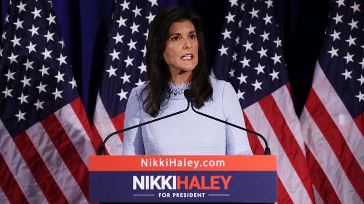 Image for Nikki Haley Blames Rising Teen Suicidal Ideations on Trans Girls in Locker Rooms