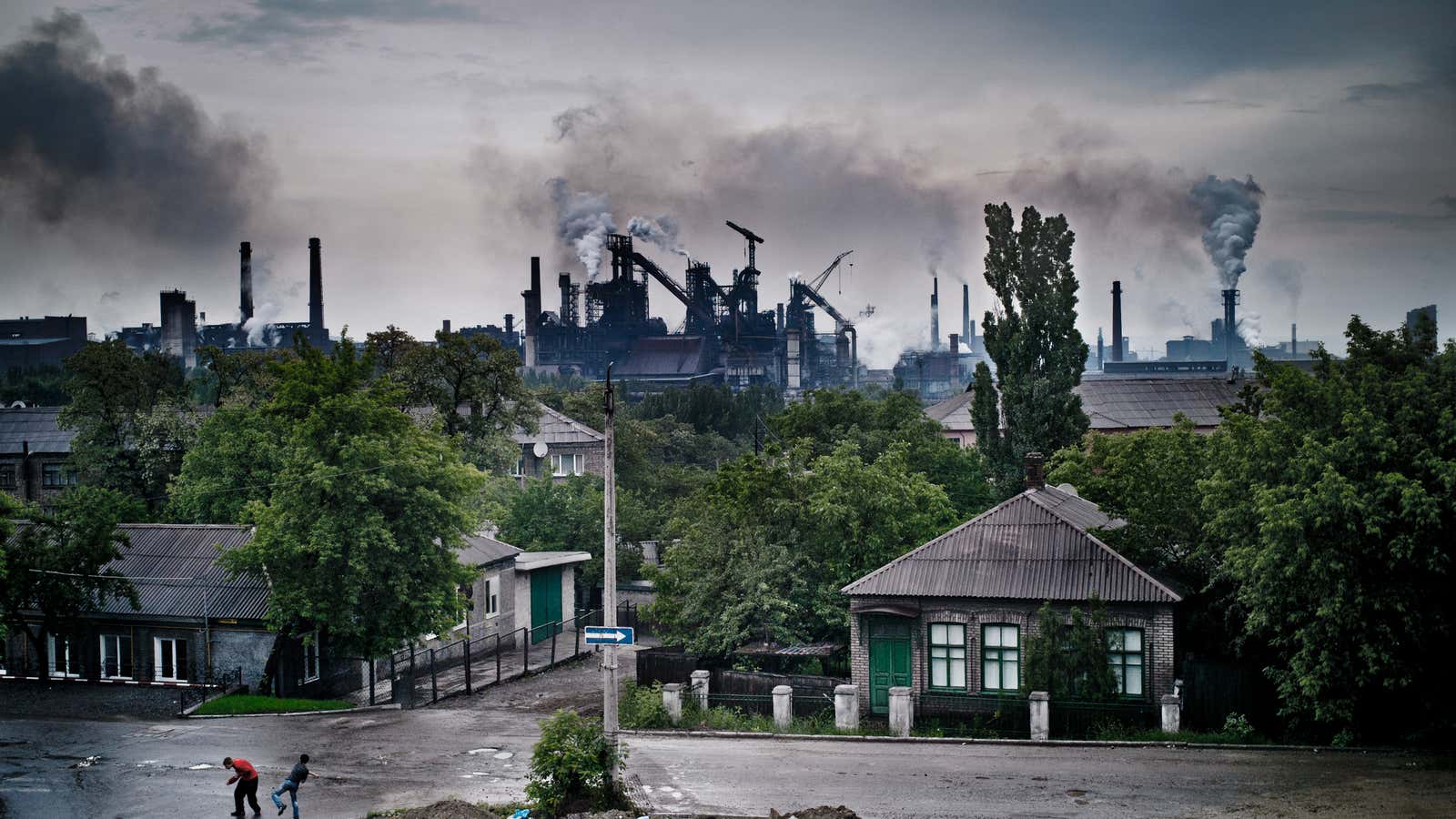The metallurgical plant in Enakievo, the birthplace of ousted Ukrainian President, Viktor Yanukovych.