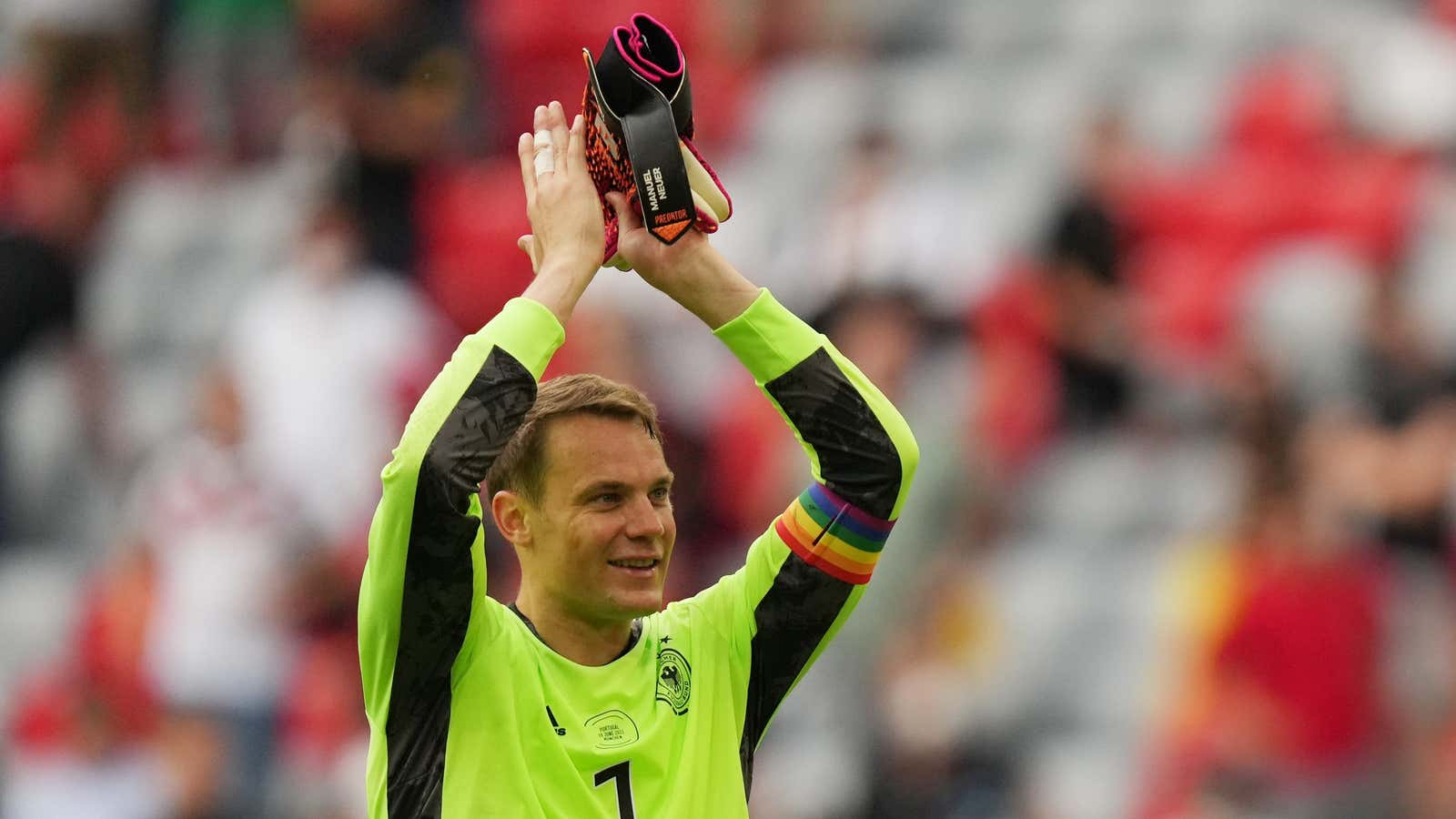 Germany’s Manuel Neuer has worn a rainbow armband in support of the LGBTQ community.