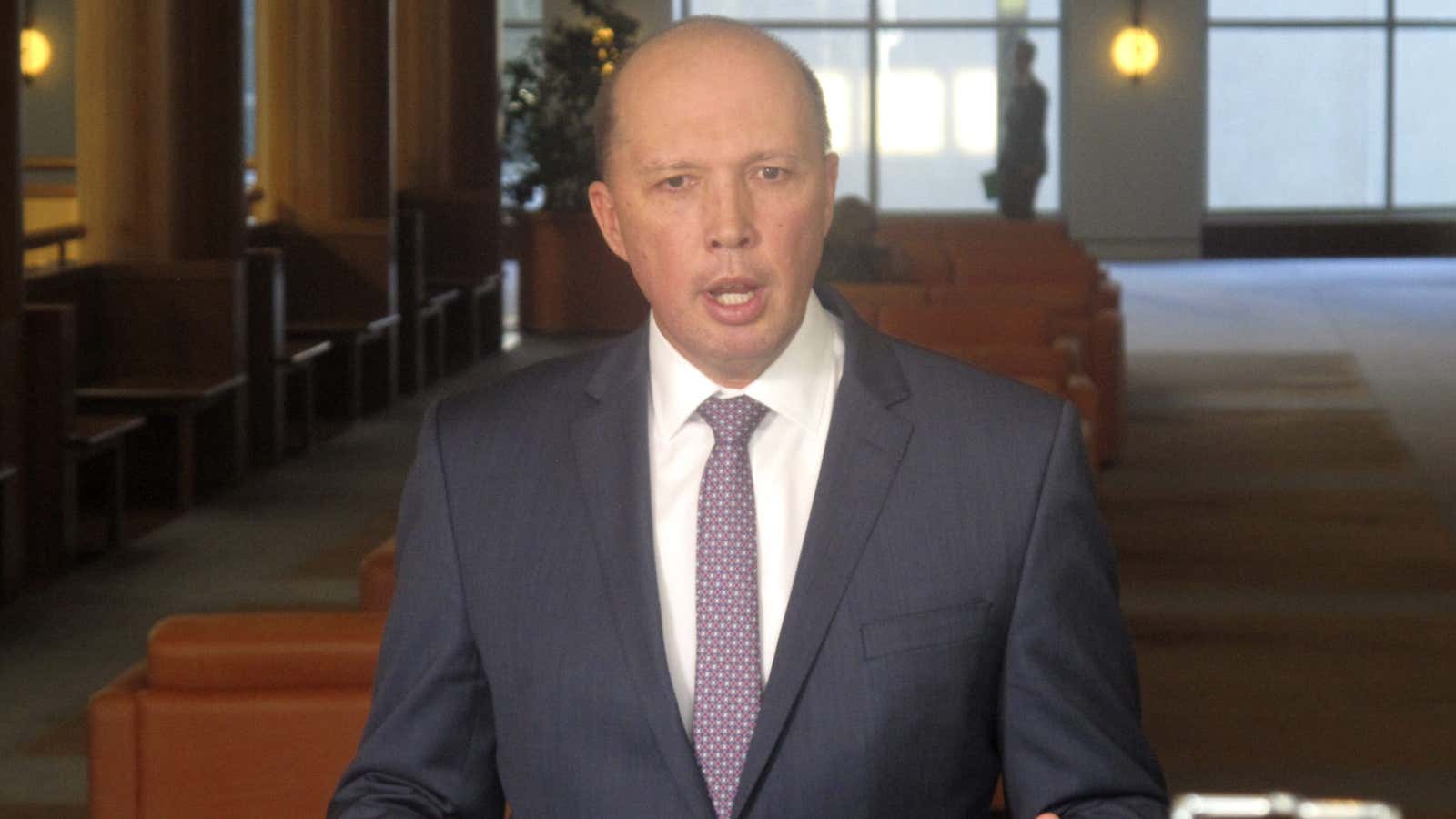 Australia’s Home Affairs Minister Peter Dutton appearing in 2017.