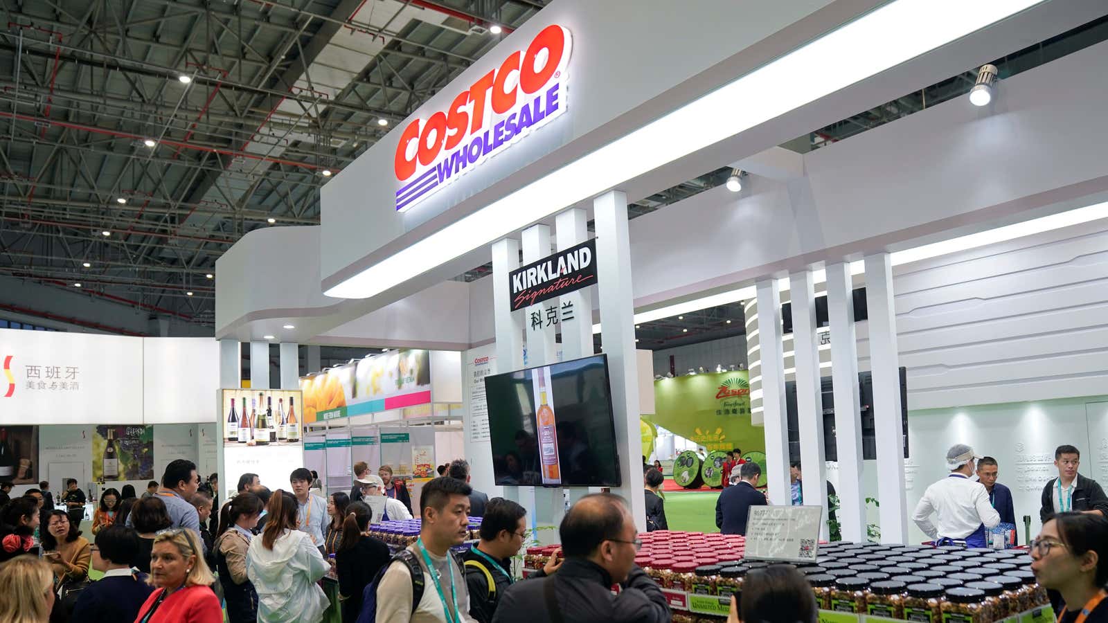 Costco’s booth at a trade expo in Shanghai last year.
