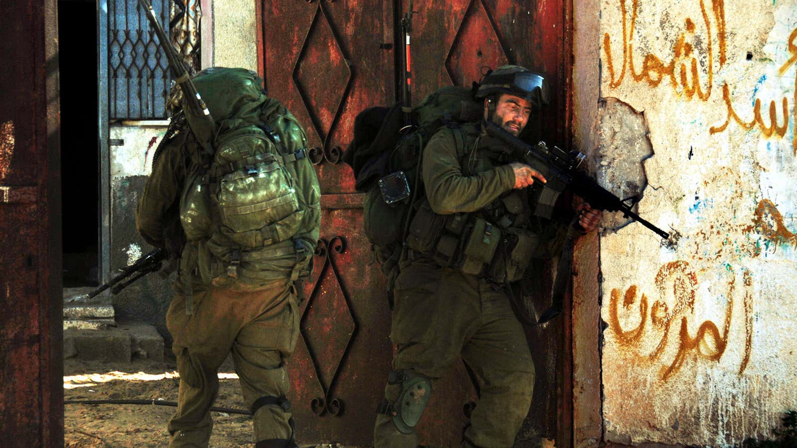 Israeli soldiers in Gaza during the 2009 invasion.