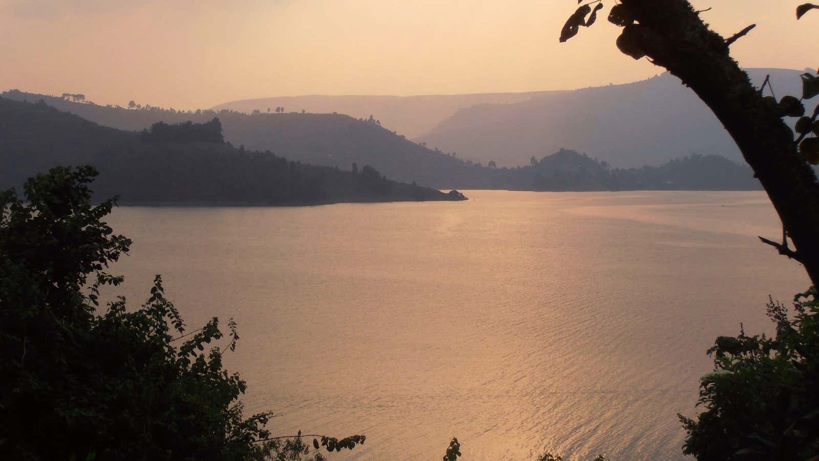 Lake Bunyonyi, an actual Ugandan tourist attraction