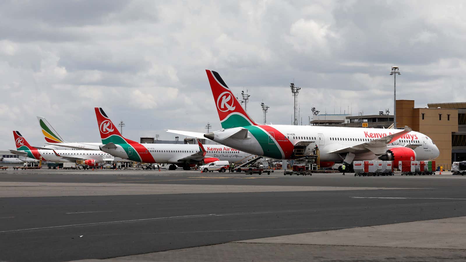 The Jomo Kenyatta International Airport in Nairobi, Kenya.