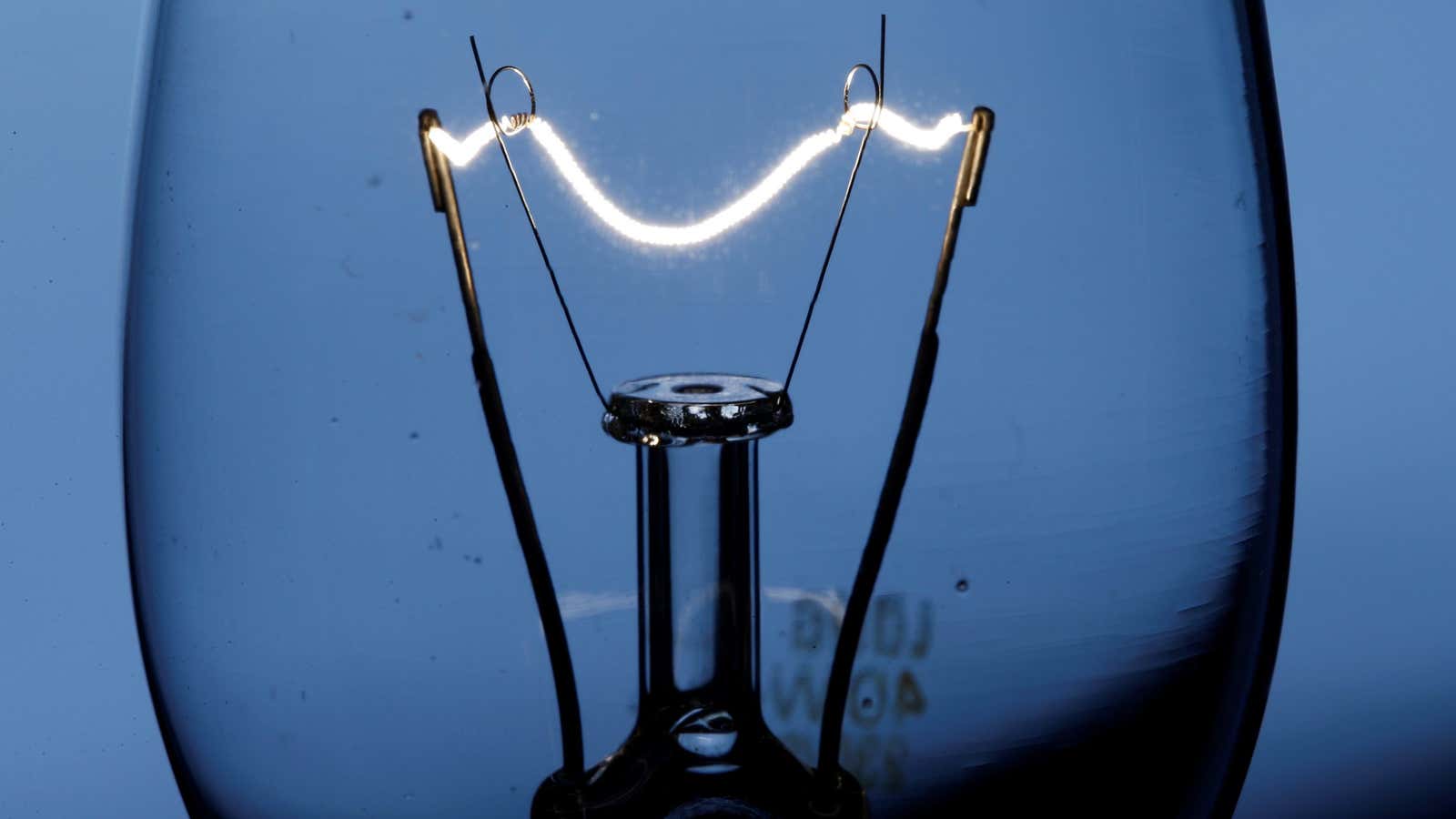 close-up of lightbulb