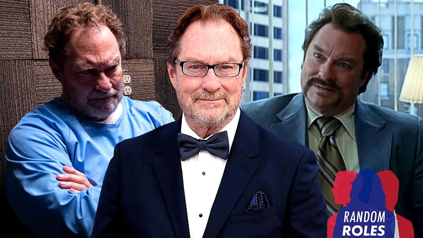 Left: Barry (Photo: Merrick Morton/HBO); center: Stephen Root in 2019 (Photo: Gregg DeGuire/Getty Images for Turner); right: No Country For Old Men (Screenshot: Paramount Vantage/YouTube)