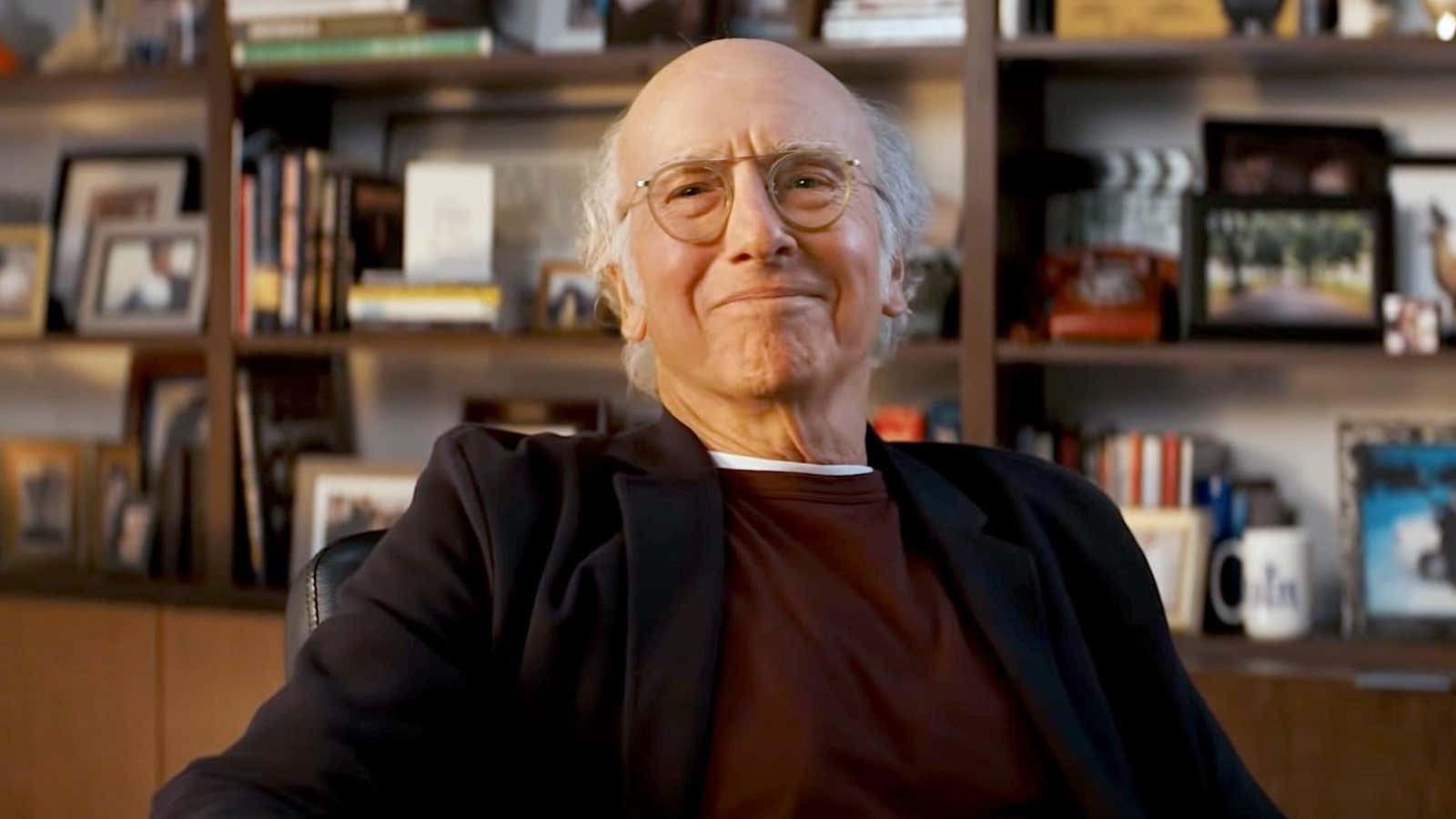 A scene from FTX&#39;s Super Bowl commercial featuring Larry David 