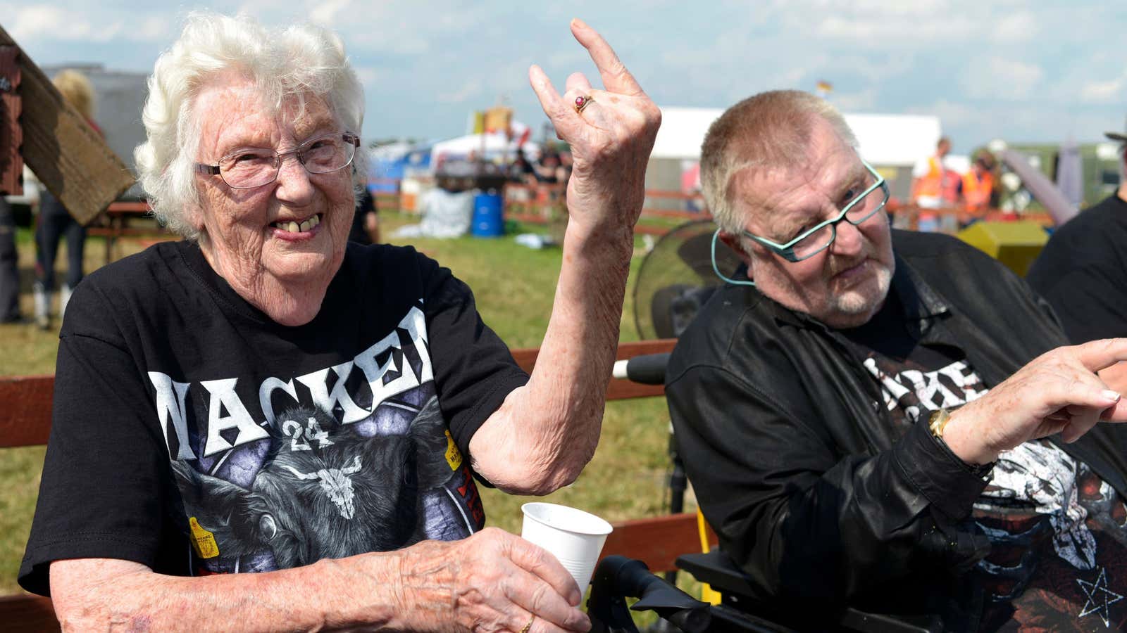 A 90-year-old heavy metal fan.