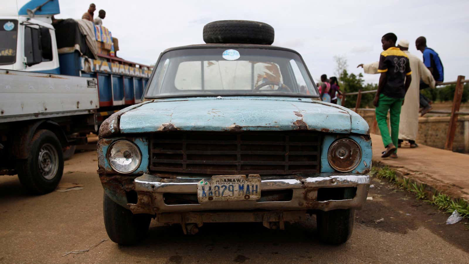 An old Isuzu car in Bazza village in Adamawa state, Nigeria.
