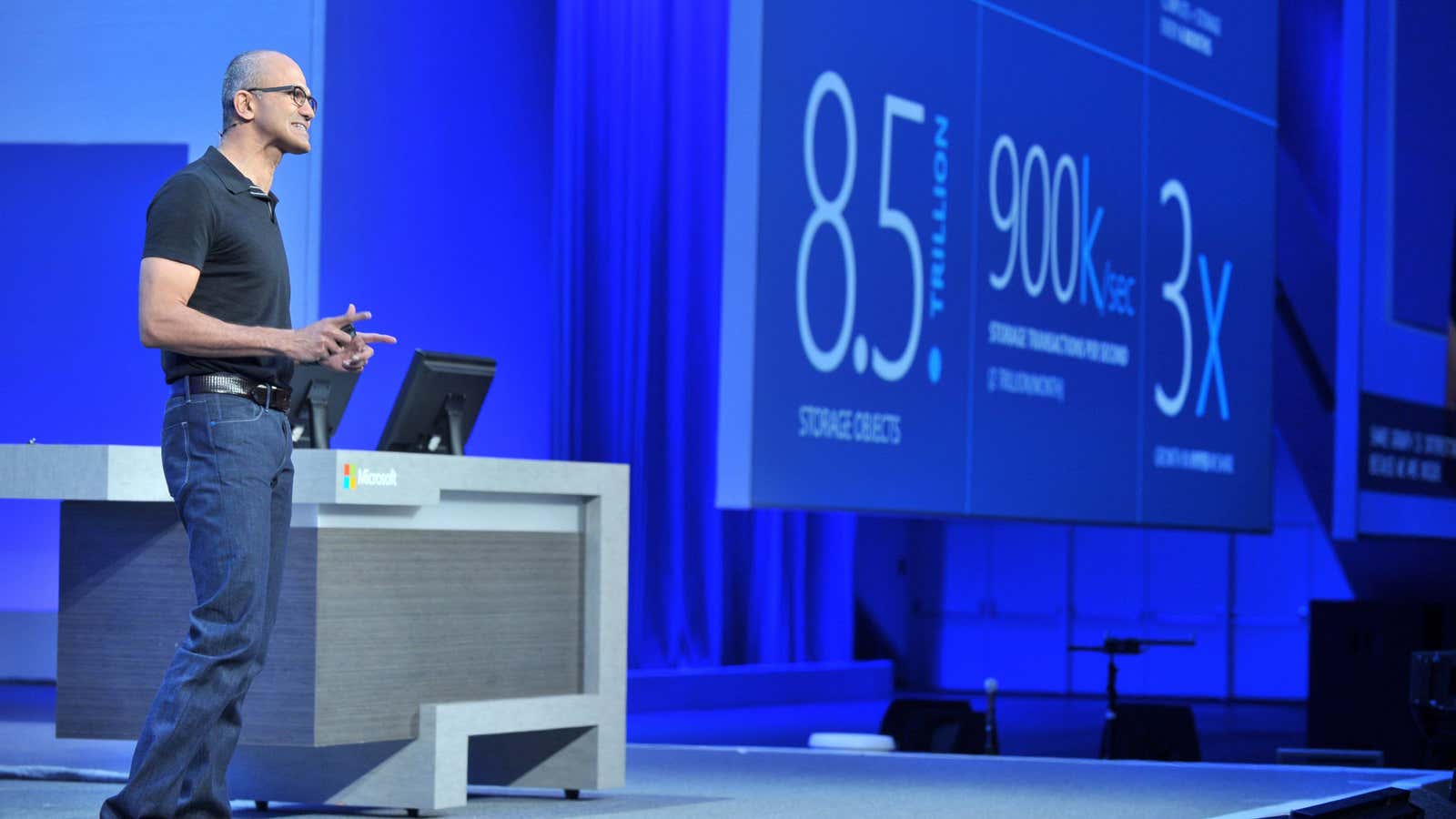 Satya Nadella talks up Windows Azure.