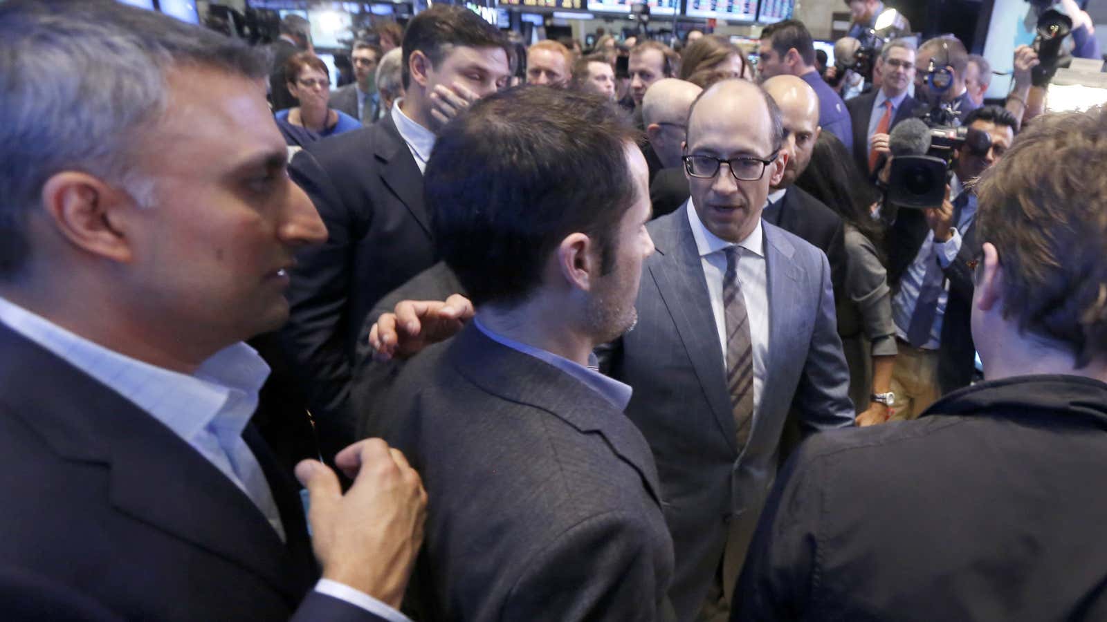 Dick Costolo lapping it up on the floor of the NYSE.