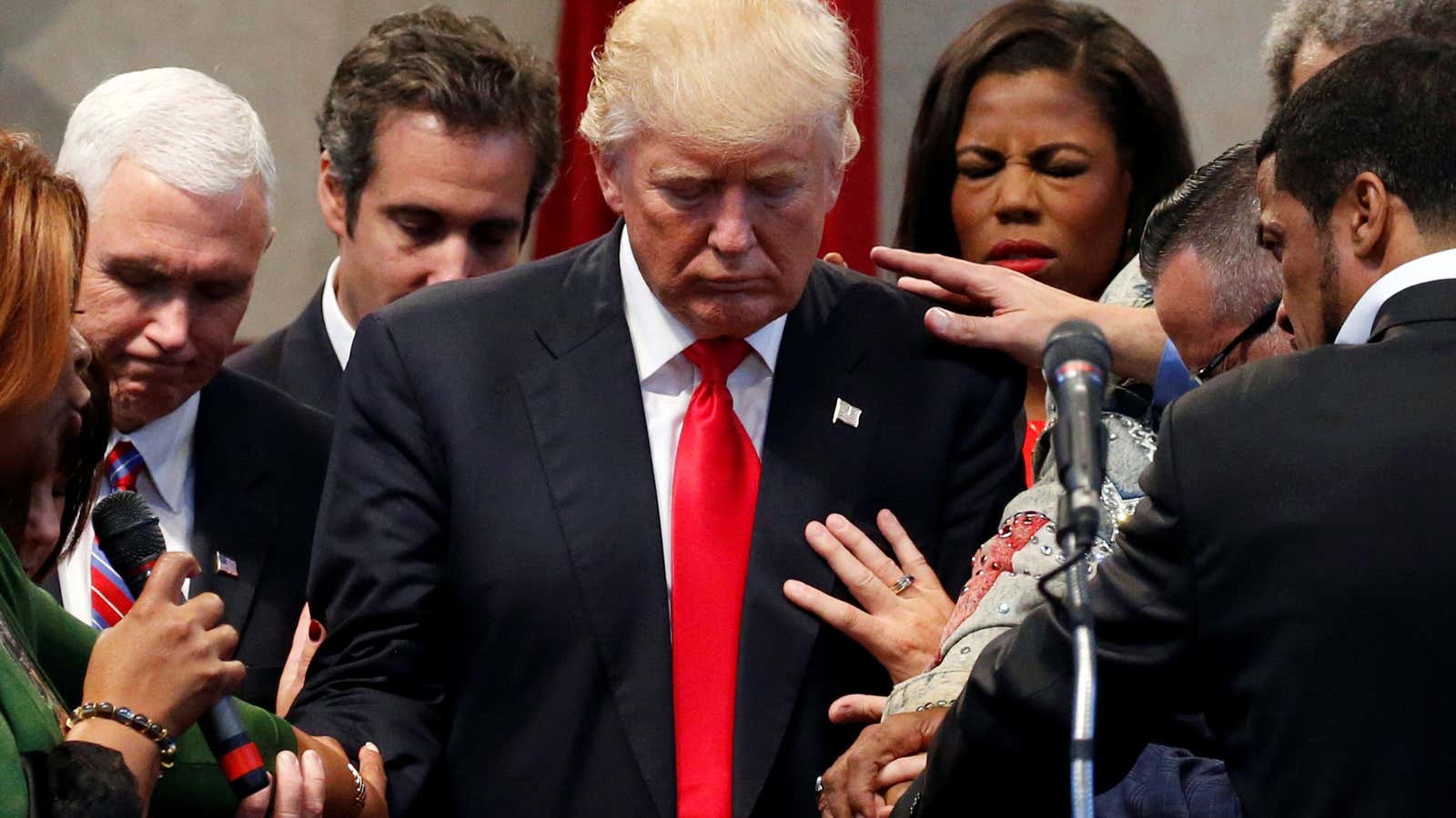 Praying over Trump in 2016.