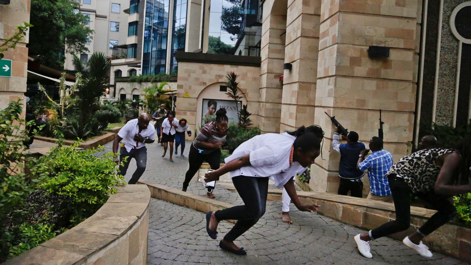 Another photo from the Nairobi attack by AP photographer Khalil Senosi who’s more graphic photo was used by by New York Times and the Daily Mail.