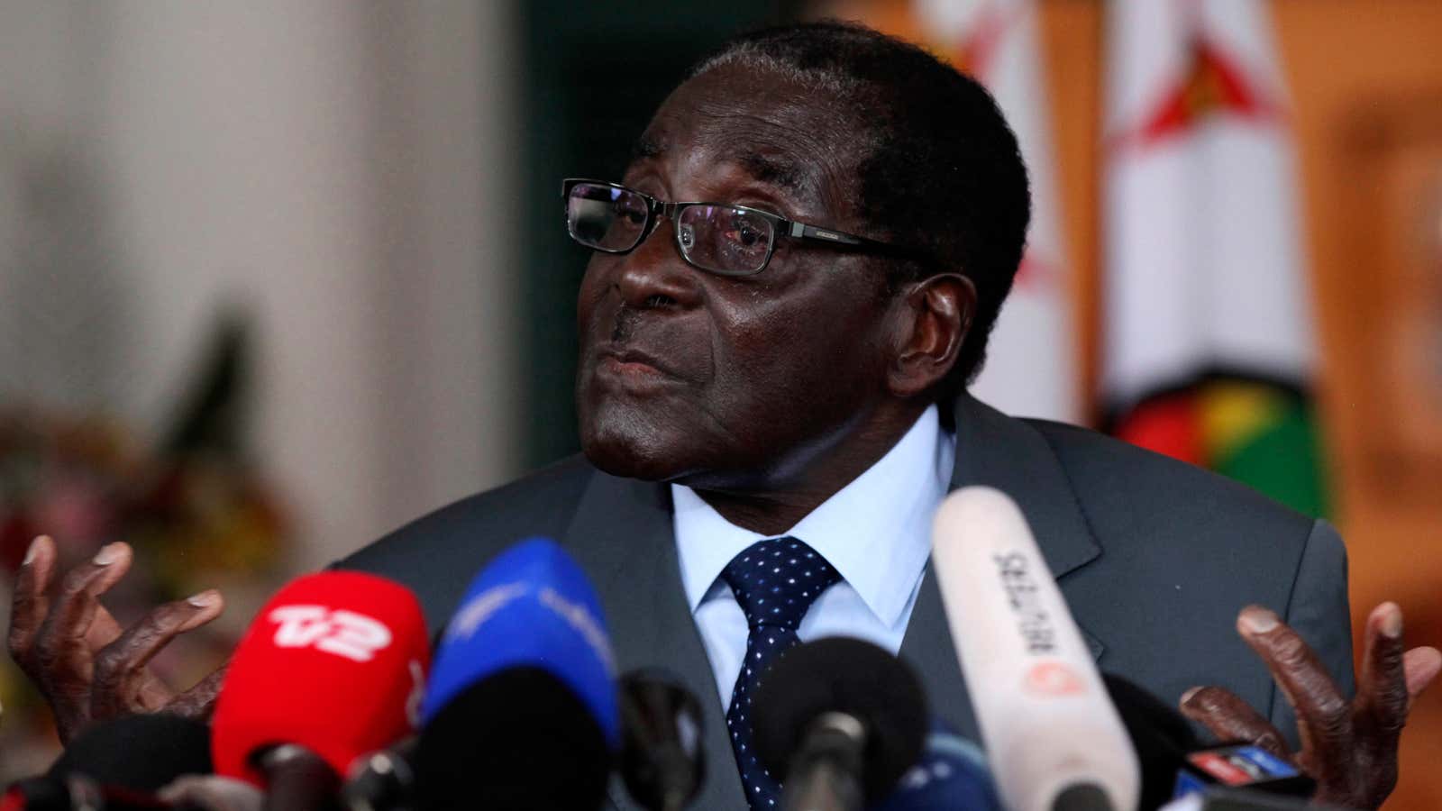 President Robert Mugabe says mining companies are robbing his country of its wealth.