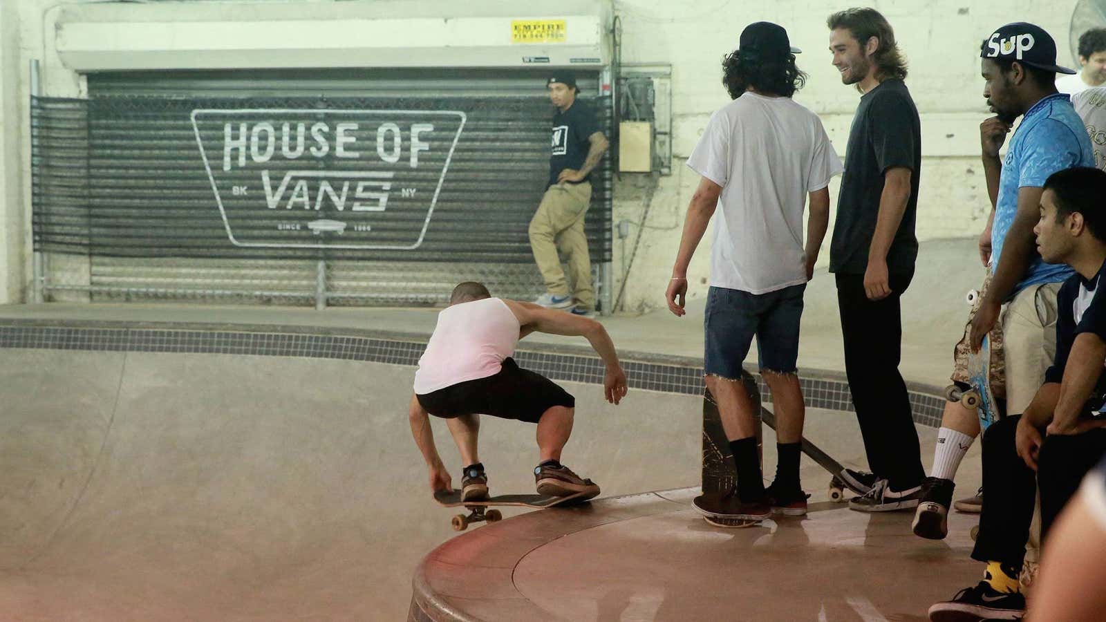 Most of these guys are wearing Nikes, but it was a pretty good quarter for Vans.