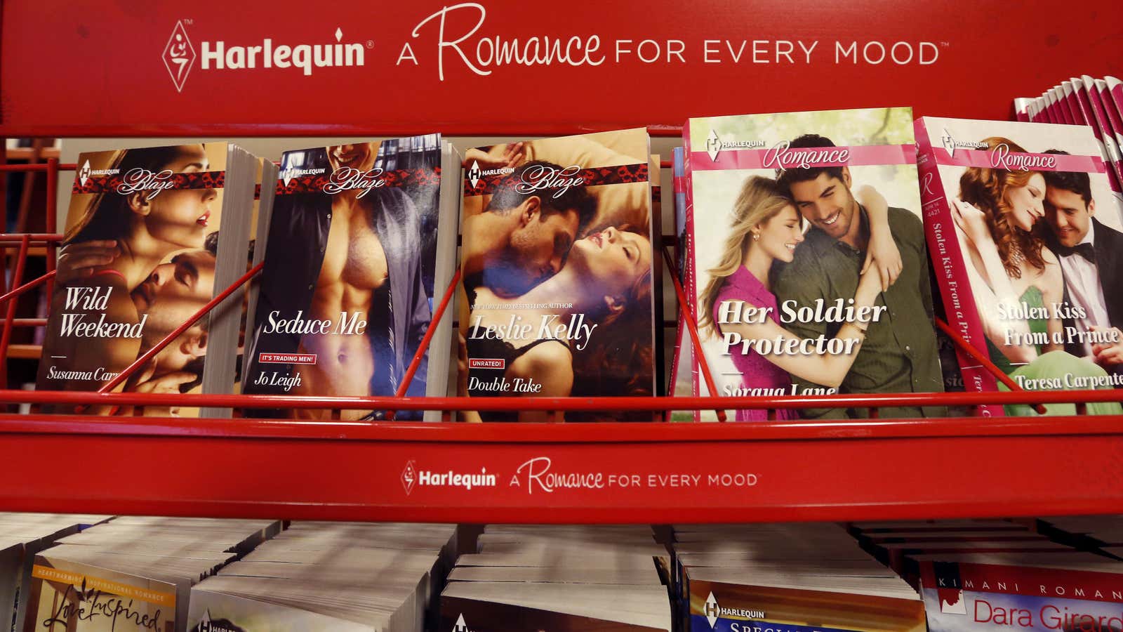 Harlequin books are pictured at a store in Ottawa May 2, 2014. Canadian newspaper publisher Torstar Corp said it would sell romance novel business Harlequin…
