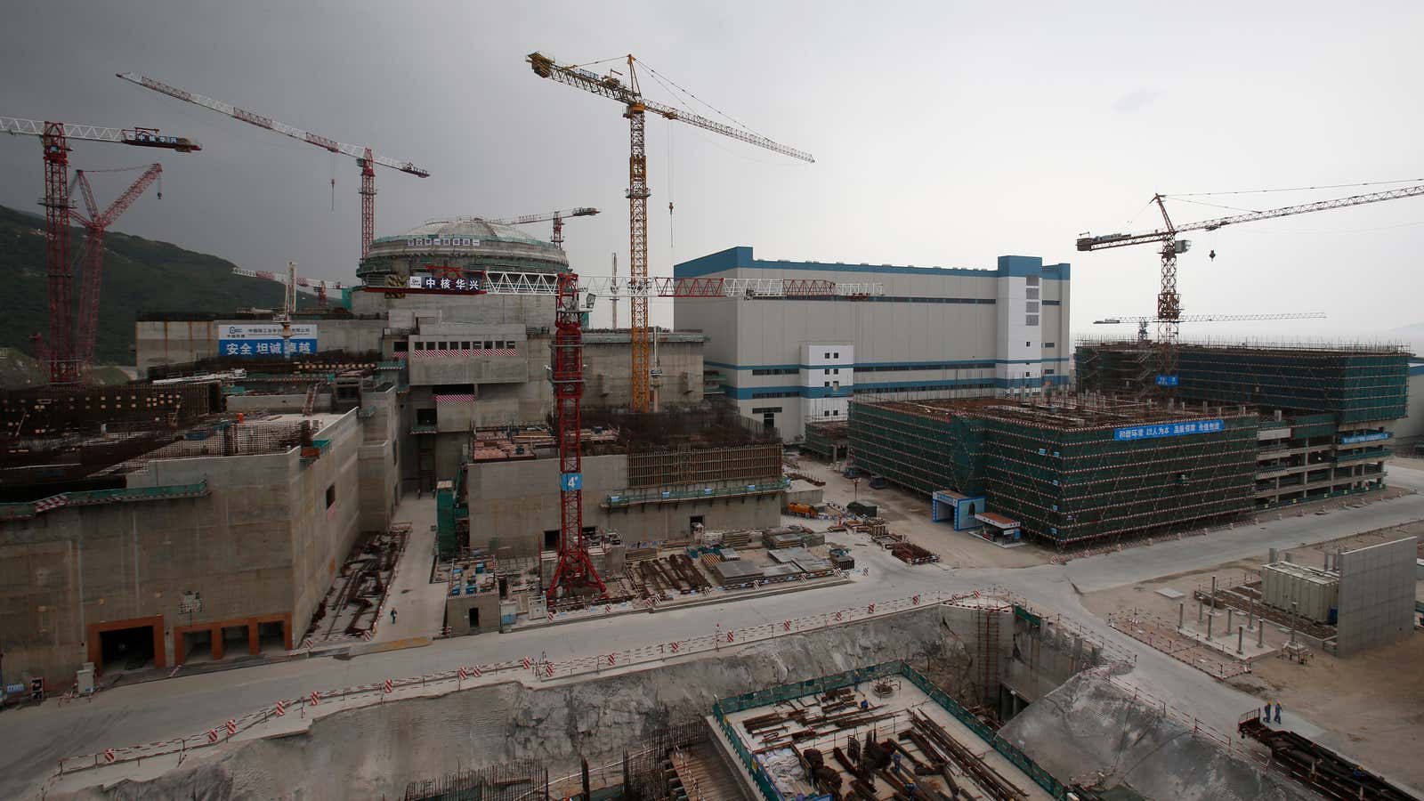 A nuclear reactor under construction in Taishan, China in 2013.